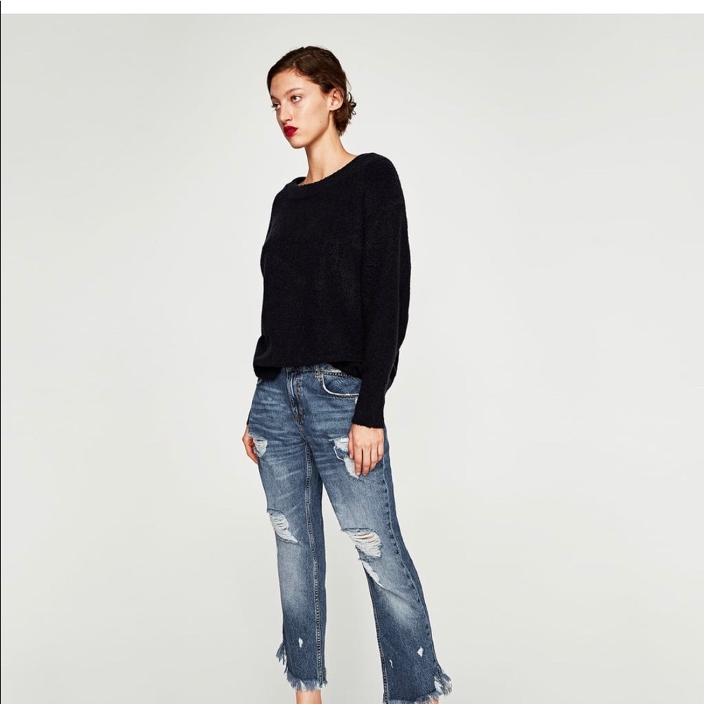Zara High Waist Cropped Jeans